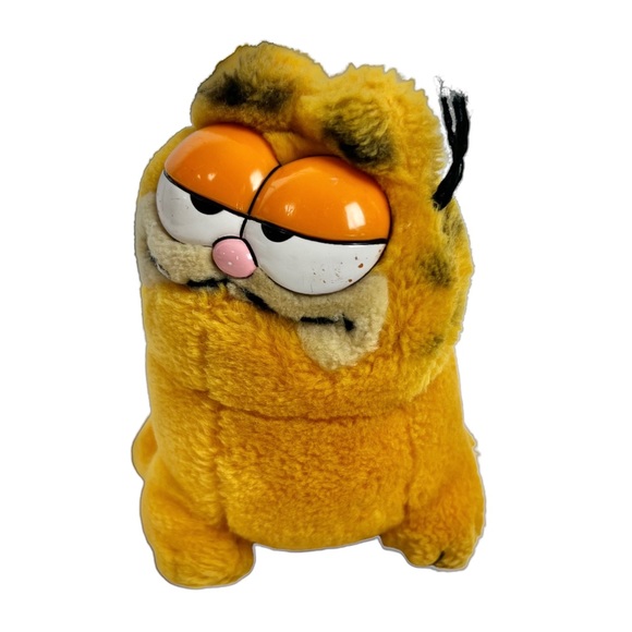 Garfield Plush Sitting Cat TAKE ME HOME FEED ME by Dakin 1978 1981 Vintage 5.5” - Picture 2 of 12
